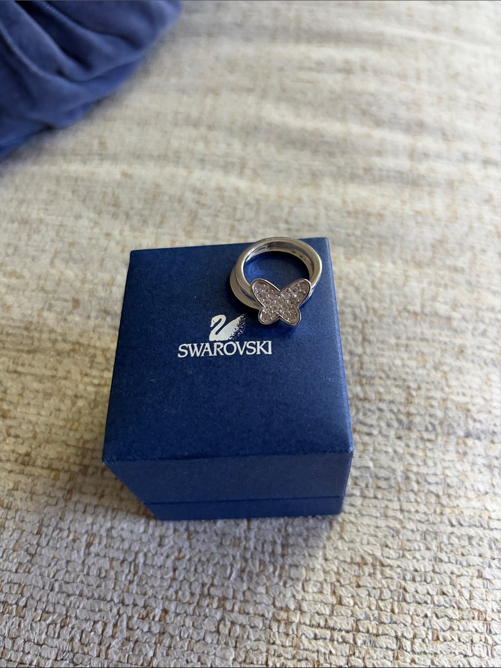 Swarovski pave crystal butterfly escape ring